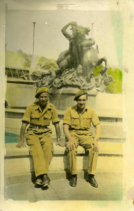 Soldiers Beside a Fountain