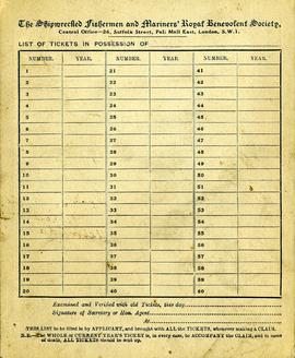 The Shipwrecked Fishermen and Mariners&#039; Royal Benevolent Society Form