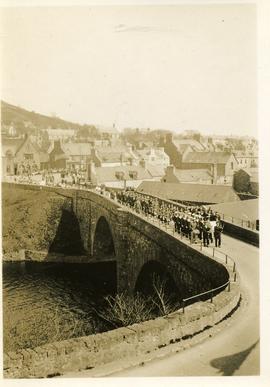 Remembrance Day Parade across Telford Bridge